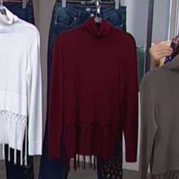 DG2 Fringe Fully Fashioned Turtleneck 634-891 - Picture 3 of 5